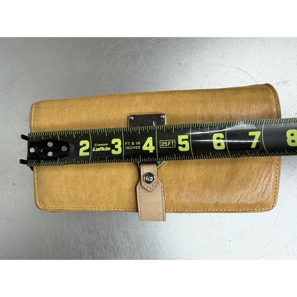 L.A.M.B. Gwen Stefani Distressed Y2K Leather Wallet Tan Designer Vintage - Picture 7 of 7
